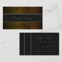 際立ったダークイエロースネークパターンとイニシャル 名刺