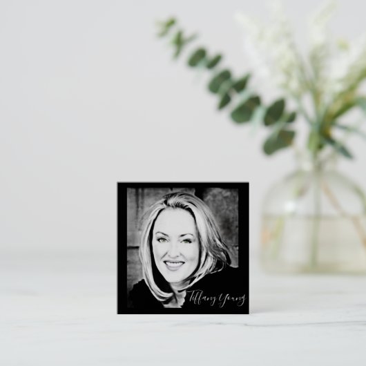 際立って下さい!  あなたの写真の名刺をカスタマイズ スクエア名刺 (スタンド正面)