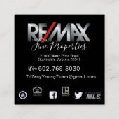 際立って下さい!  あなたの写真の名刺をカスタマイズ スクエア名刺 (裏面)