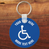 障カスタム害標識の車いすアイコンのキーチェーン キーホルダー (正面)