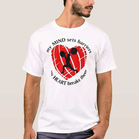 障壁の重量挙げ選手の破損 Tシャツ (正面)
