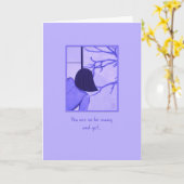 障子の若い女性スクリーン誕生日カード カード (黄色い花)