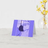 障子の若い女性WINTER 空白の Note カード (黄色い花)