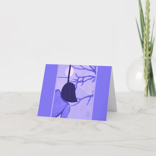 障子の若い女性WINTER 空白の Note カード (正面)