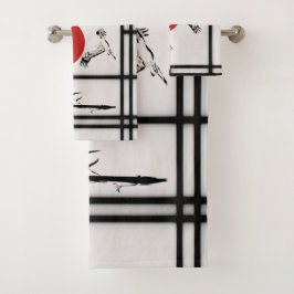 障子-クレー飛んでいるン バスタオルセット