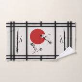 障子-クレー飛んでいるン バスタオルセット (ハンドタオル)