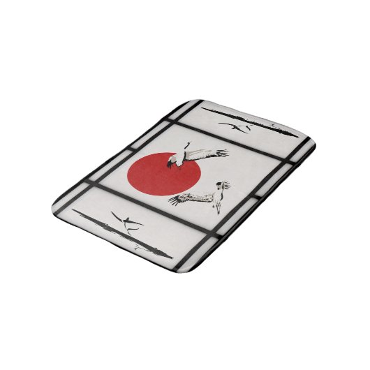 障子 – Bamboo & Crane バスマット (アングル)