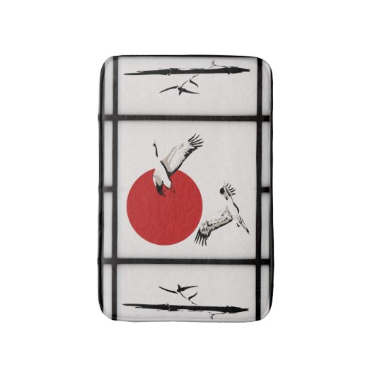 障子 – Bamboo & Crane バスマット (正面縦)