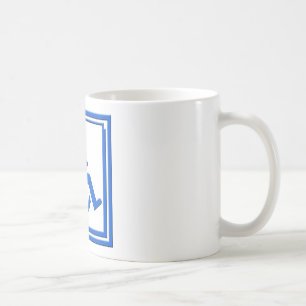 障害があるスタイリッシュな記号の青 コーヒーマグカップ