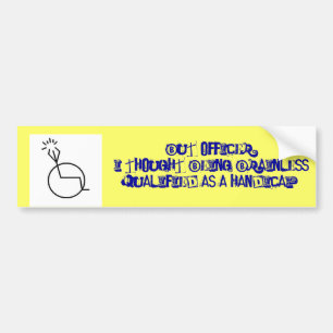 障害がある駐車場の違法使用 バンパーステッカー