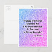 障害が発生し前向きない – 引用文 ポストカード (正面/裏面)