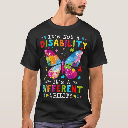 障害ではなく異なる能力 Tシャツ (正面)