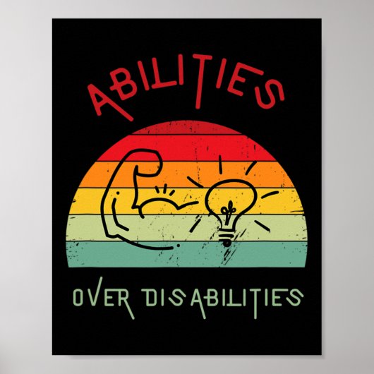 障害に対する能力男性女性子供 ポスター (正面)