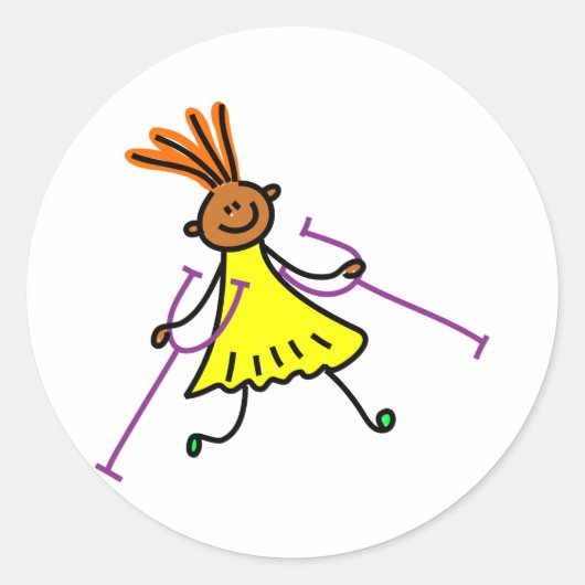 障害のある少女 ラウンドシール (正面)