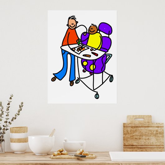 障害のある少年 ポスター (キッチン)