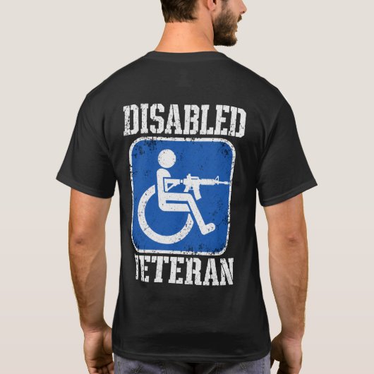 障害のある退役軍人のダーク Tシャツ (裏面)