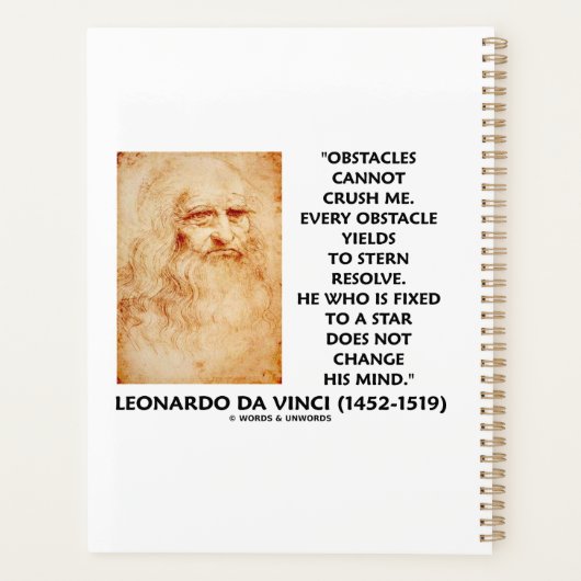 障害はスターダヴィンチに固定された私を押しつぶすことはできない プランナー手帳 (裏面)