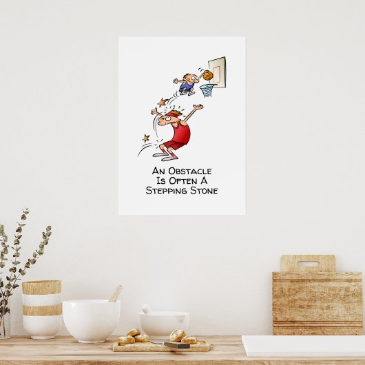 障害やる気を起こさせるは踏み石の漫画である ポスター (キッチン)
