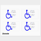 障害を持つ人は車椅子に乗っていない 長方形シール (シート)