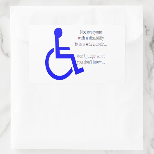 障害を持つ人は車椅子に乗っていない 長方形シール (バッグ)