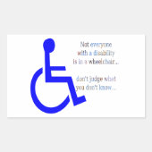 障害を持つ人は車椅子に乗っていない 長方形シール (正面)