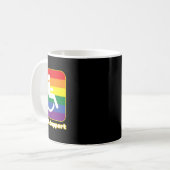 障害を持つ虹の人を愛してサポートするwh コーヒーマグカップ (正面左)