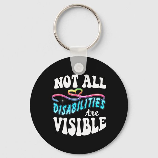 障害シャツすべての障害が表示されない キーホルダー (正面)