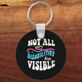 障害シャツすべての障害が表示されない キーホルダー (裏面)