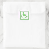 障害スタイリッシュ記号（緑） ラウンドシール (バッグ)