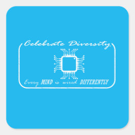 障害プライドすべての心は異なる線で結ばれている スクエアシール