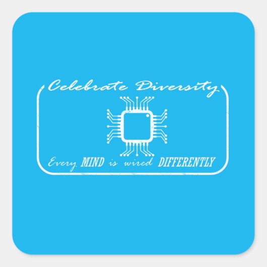 障害プライドすべての心は異なる線で結ばれている スクエアシール (正面)