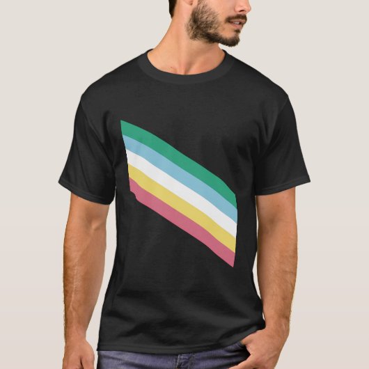障害プライド旗 Tシャツ (正面)