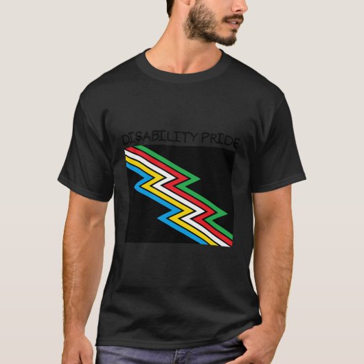 障害プライド月認識度障害フラグD Tシャツ (正面)