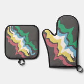 障害プライド月7月の認識度色 鍋つかみ&鍋敷きセット (正面)