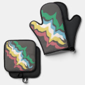 障害プライド月7月の認識度色 鍋つかみ&鍋敷きセット (正面/裏面)