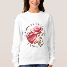 「障害プライド月Tシャツ | レインボーはっきりした スウェットシャツ