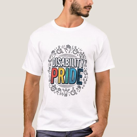 障害プライド ヴィンテージ 包括的認知シャツ Tシャツ (正面)