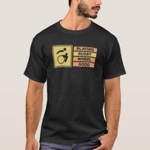 障害児ラグビー選手ハンディキャップ車いすラグビー Tシャツ