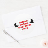 障害救児の消防士 ラウンドシール (封筒)