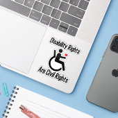 障害権利は市民権、障害である シール (ノートパソコンとiPhone)