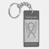 障害権利認識度リボンエンジェルキーチェーン キーホルダー (正面左)