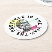 障害物は道である – マルクス・アウレリウス引用文 ラウンドペーパーコースター (アングル)