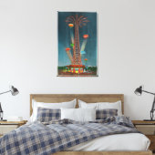 障害競走公園パラシュートジャンプの夜景 キャンバスプリント (インサイチュ (寝室))