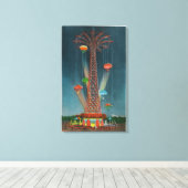 障害競走公園パラシュートジャンプの夜景 キャンバスプリント (インサイチュ (ウッドフロア))