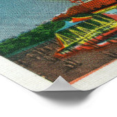 障害競走公園パラシュートジャンプの夜景 ポスター (角)