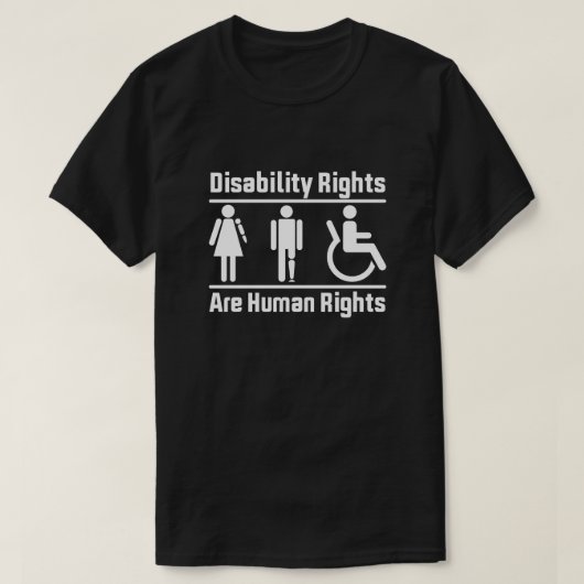 障害者は人権である Tシャツ (デザイン正面)
