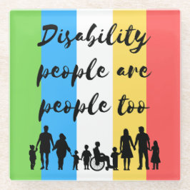 障害者も人間である ガラスコースター