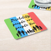 障害者も人間である スクエアペーパーコースター (アングル)