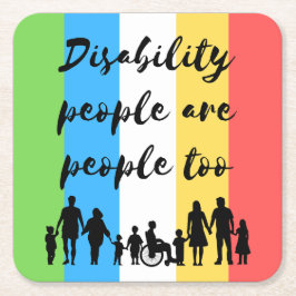 障害者も人間である スクエアペーパーコースター