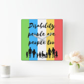 障害者も人間である スクエア壁時計 (ホーム)